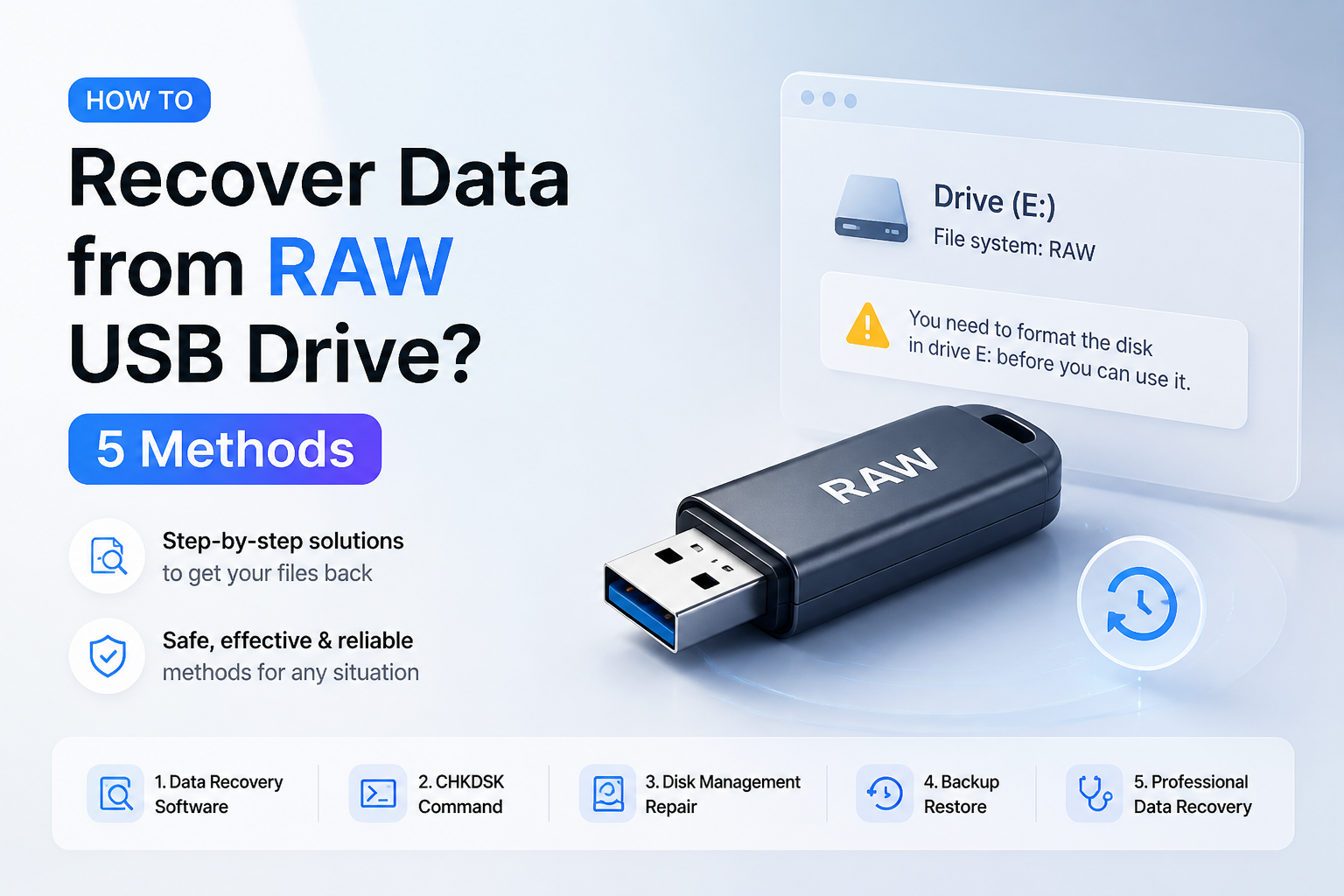 How to Recover Data from RAW USB Drive? 5 Methods