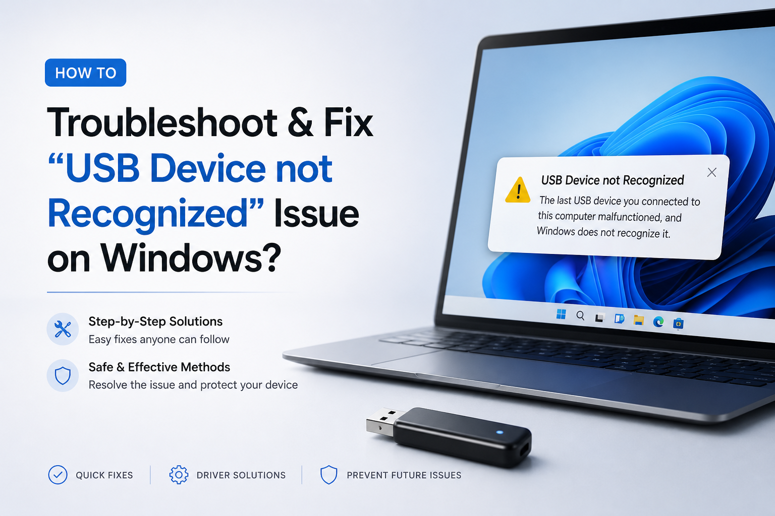 How to Troubleshoot and Fix “USB Device not Recognized” Issue on Windows?
