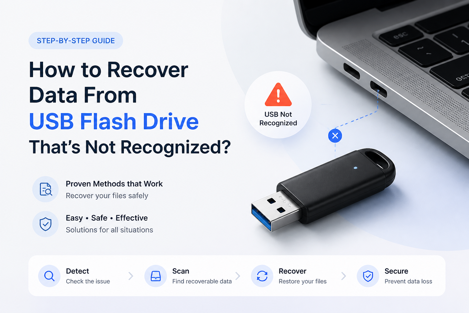 How to Recover Data From USB Flash Drive That’s Not Recognized?